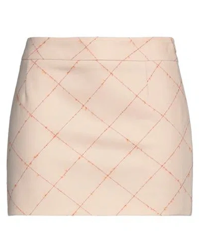 Bcbgmaxazria Woman Mini Skirt Blush Size 4 Virgin Wool, Mohair Wool, Polyamide In Neutral