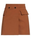 Bcbgmaxazria Woman Mini Skirt Brown Size 6 Virgin Wool, Elastane In Brown