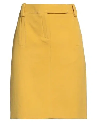 Bcbgmaxazria Woman Mini Skirt Yellow Size 4 Virgin Wool, Elastane, Polyamide