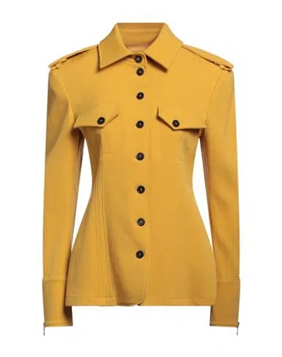 Bcbgmaxazria Woman Shirt Yellow Size 4 Virgin Wool, Merino Wool, Polyamide