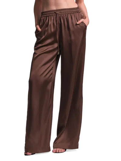 Bcbgmaxazria Women's Amara Satin Drawstring Pants In Animal Print