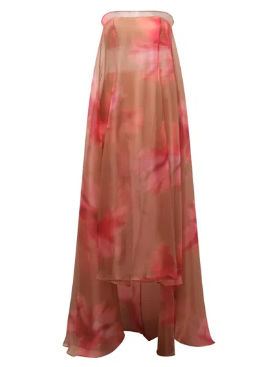 Bcbgmaxazria Women's Annika Watercolor Floral Strapless Gown In Multi