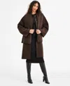 Bcbgmaxazria Women's Button-front Edge-stitch Scarf Coat In Brown