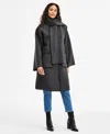 Bcbgmaxazria Womens Button Front Edge Stitch Scarf Coat P Xxs Xxl In Gray