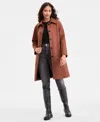Bcbgmaxazria Plus Size Button-front Faux-suede Jacket In Brown