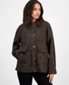 Bcbgmaxazria Women's Corduroy-collar Barn Jacket, Exclusively At Macy's In Animal Print