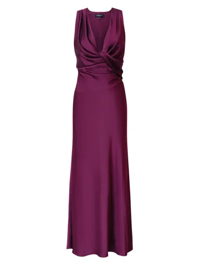 Bcbgmaxazria Bcbg Cowl Neck Halter Gown In Purple