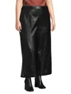 BCBGMAXAZRIA WOMEN'S FAUX LEATHER WIDE LEG CAPRIS