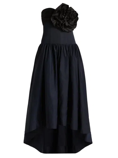 Bcbgmaxazria Women's Floral-appliqué Strapless High-low Gown