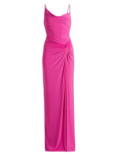 Bcbgmaxazria Women's Gathered Cowlneck Gown In Purple