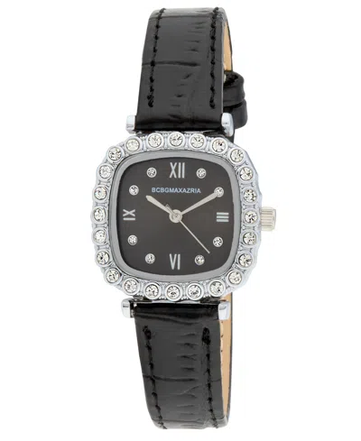 Bcbgmaxazria Women's Halo Black Leather Strap Watch, 28mm