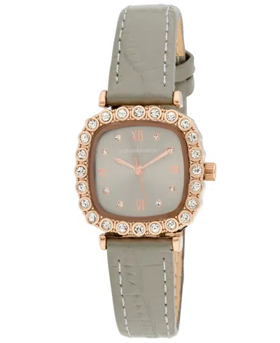 Bcbgmaxazria Women's Halo Gray Leather Strap Watch, 28mm
