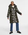 Bcbgmaxazria Women's Hooded Collared Puffer Coat In Shiny Dark Olive