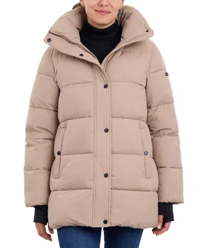 Bcbgmaxazria Women's Hooded Puffer Coat In Matte Latte