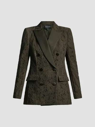 Bcbgmaxazria Women's Kaia Lace Double-breasted Blazer In Animal Print