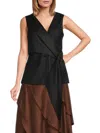 Bcbgmaxazria Women's Linen Blend Peplum Vest In Noir