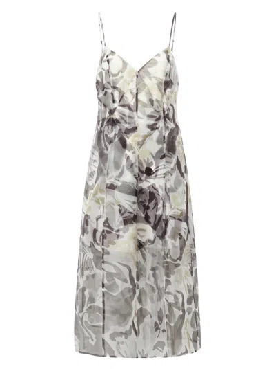 Bcbgmaxazria Women's Lorelie Floral Midi Dress In Gray