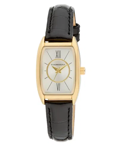 Bcbgmaxazria Women's Modena Black Leather Strap Watch, 22mm