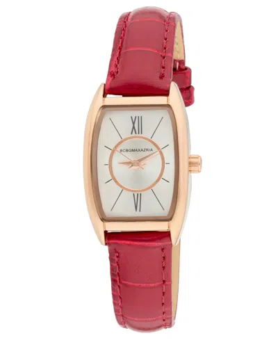 Bcbgmaxazria Women's Modena Red Leather Strap Watch, 22mm In Pink