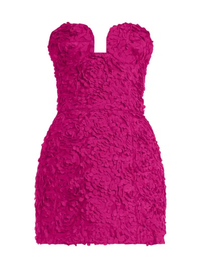 Bcbgmaxazria Women's Strapless 3d Floral Minidress In Purple