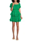 Bcbgmaxazria Women's Tiered Mini Flare Dress In Jelly Bean