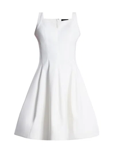 Bcbgmaxazria Women's Tulip Square Neck Knee-length Dress In White