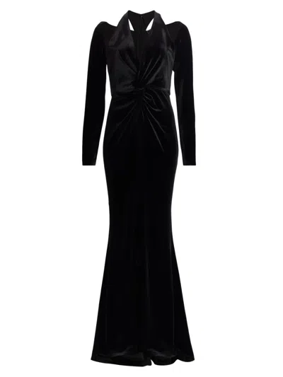 Bcbgmaxazria Women's Twist Velvet Gown In Black