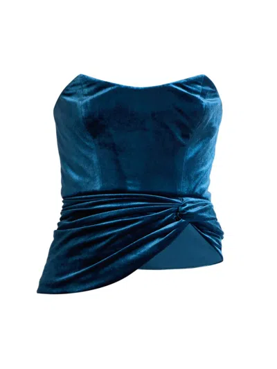 Bcbgmaxazria Women's Velvet Twist-hem Bustier In Blue