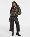 Bcbgmaxazria Women's Water-resistant Puffer Coat In Shiny Dark Olive