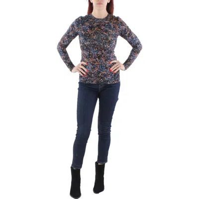 Bcbgmaxazria Womens Animal Print Crewneck Pullover Top In Multi