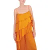 Bcbgmaxazria Womens Asymmetric Layered Blouse In Orange