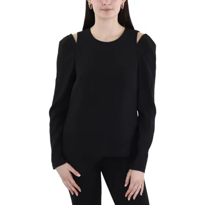 Bcbgmaxazria Womens Asymmetric Polyester Off The Shoulder In Black