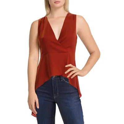 Bcbgmaxazria Womens Asymmetric Sleeveless Blouse In Orange