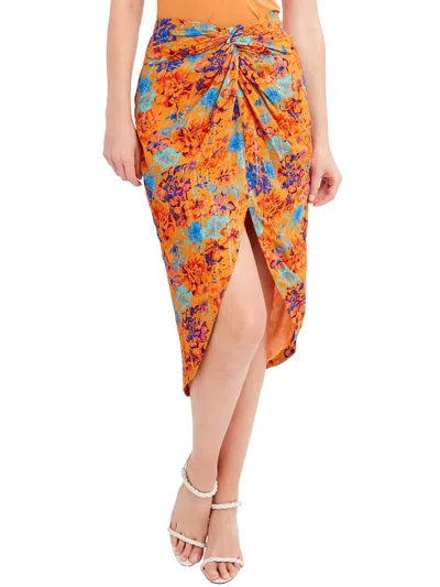 Bcbgmaxazria Womens Below Knee Floral Print High-low In Multi