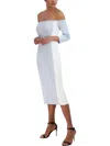 Bcbgmaxazria Womens Below Knee Stretch Midi Dress In Blue