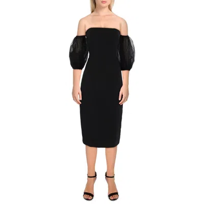 Bcbgmaxazria Womens Bodycon Puff Sleeve Mini Dress In Black