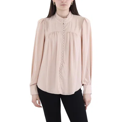 Bcbgmaxazria Womens Button Polyester Blouse In Pink