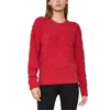 Bcbgmaxazria Womens Chenille Pointelle Pullover Sweater In Red