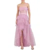 Bcbgmaxazria Luna Strapless High-low Gown In Red