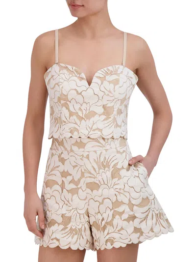 Bcbgmaxazria Lace Crop Top In Natural