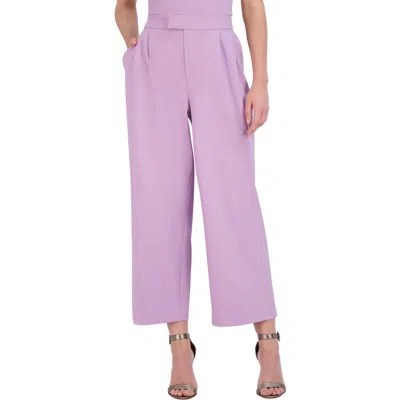 Bcbgmaxazria Womens Cotton Blend Pleated Cropped Pants In Blue