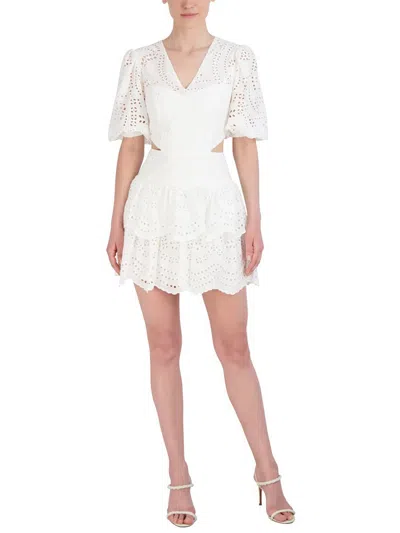 Bcbgmaxazria Womens Cotton Short Mini Dress In White