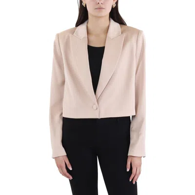Bcbgmaxazria Womens Crop Satin One-button Blazer In Pink