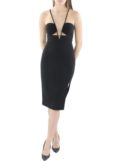 Bcbgmaxazria Womens Cut-out Plunging Cocktail And Party Dress In Black