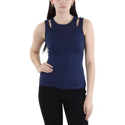 Bcbgmaxazria Womens Cut-out Rayon Pullover Top In Blue