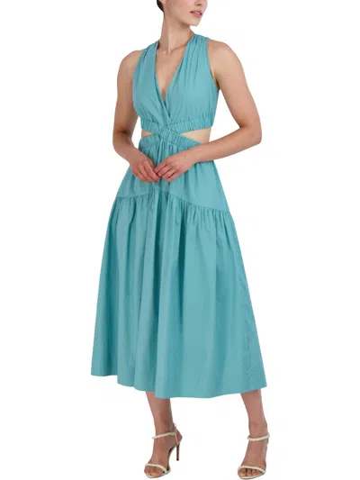 Bcbgmaxazria Womens Cut-out Sleeveless Midi Dress In Blue