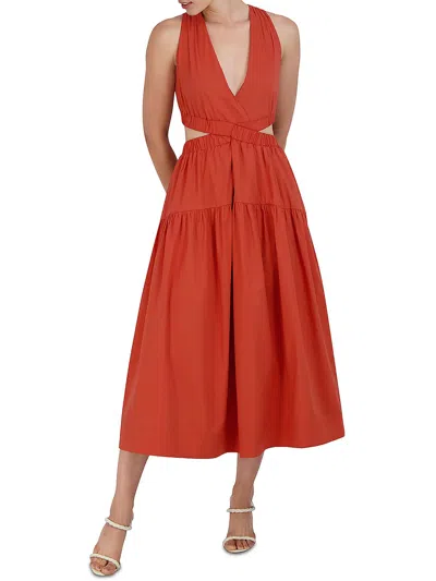 Bcbgmaxazria Womens Cut-out Sleeveless Midi Dress In Multi