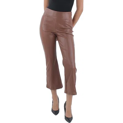 Bcbgmaxazria Womens Faux Leather High Rise Flared Pants In Multi