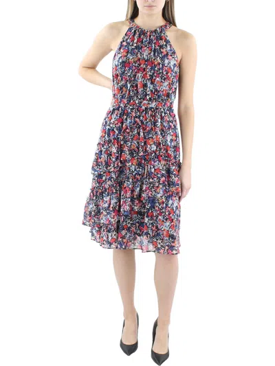 Bcbgmaxazria Womens Floral Ruffle Cocktail And Party Dress In Multi