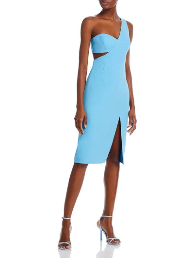 Bcbgmaxazria Womens Front Slit Knee Length Cocktail And Party Dress In Blue